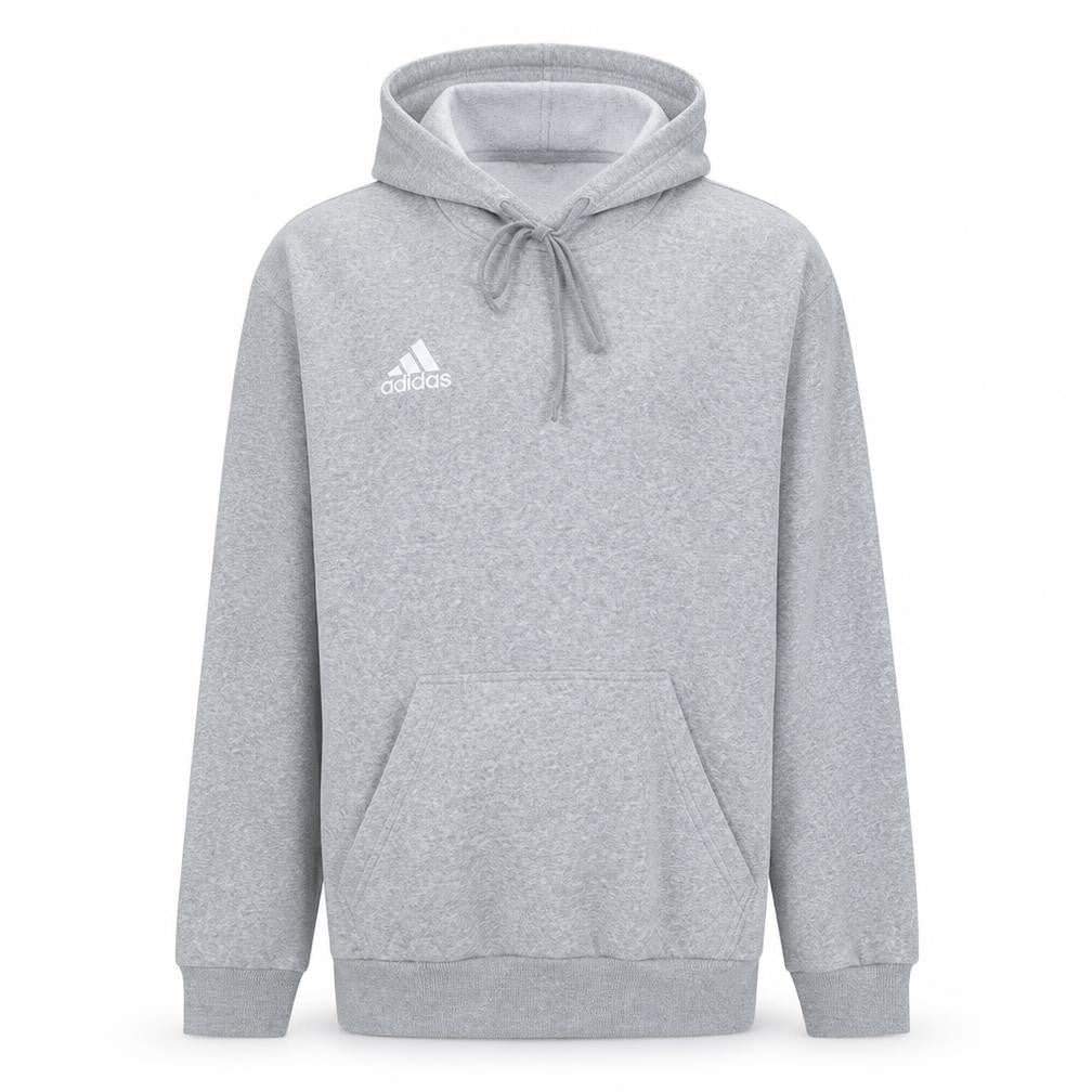 Adidas Men's Grey Small Pullover Hoodie Logo Fleece Sweatshirt