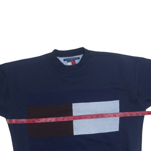 Tommy Hilfiger Men’s Blue Logo Crew Neck Pullover Sweatshirt L