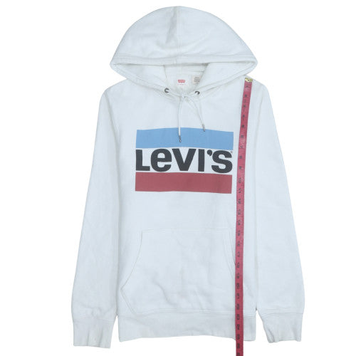Levi's Men's White Pullover Hoodie Small Regular Fit Graphic Logo