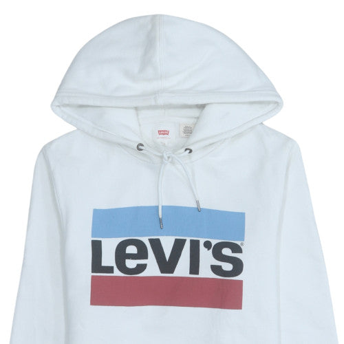 Levi's Men's White Pullover Hoodie Small Regular Fit Graphic Logo