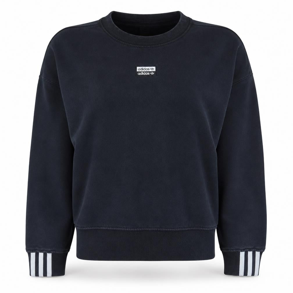 Adidas Womens Black Crew Neck Long Sleeve Sweatshirt Size 8