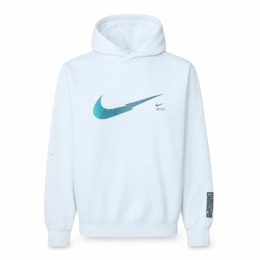 Nike Womens White Small Pullover Hoodie Standard Fit Graphic Print