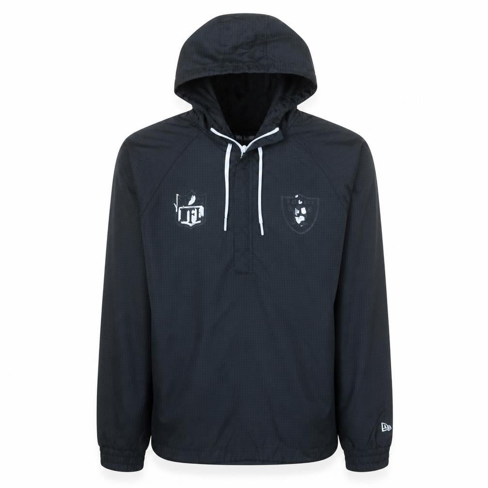 New Era NFL Raiders Black Men's Medium Hooded Windbreaker Jacket
