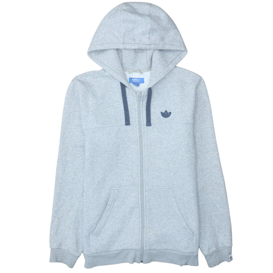 Adidas Men's Grey Full Zip Hoodie Sweatshirt Size M