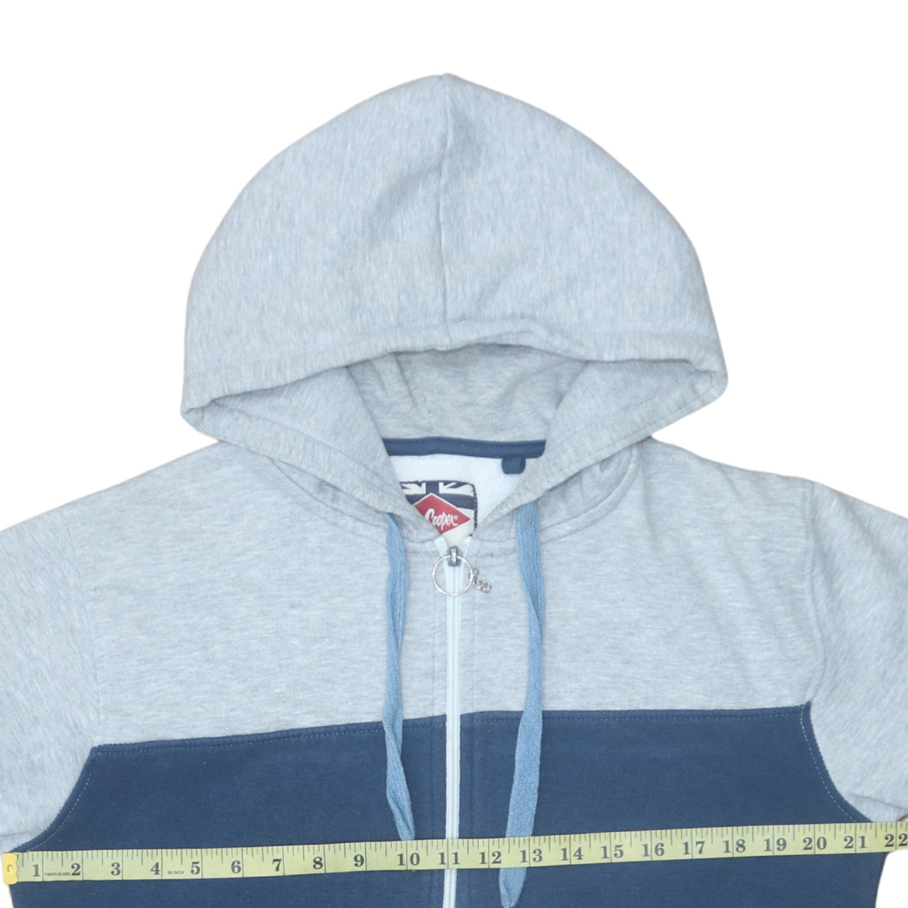 Lee Cooper Men’s Blue Full Zip Colour Block Hoodie Size L