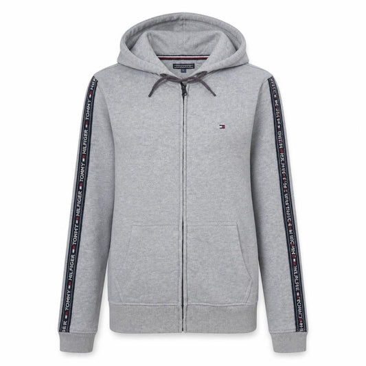 Tommy Hilfiger Women’s Grey Full Zip Hoodie Size S Logo Tape Design