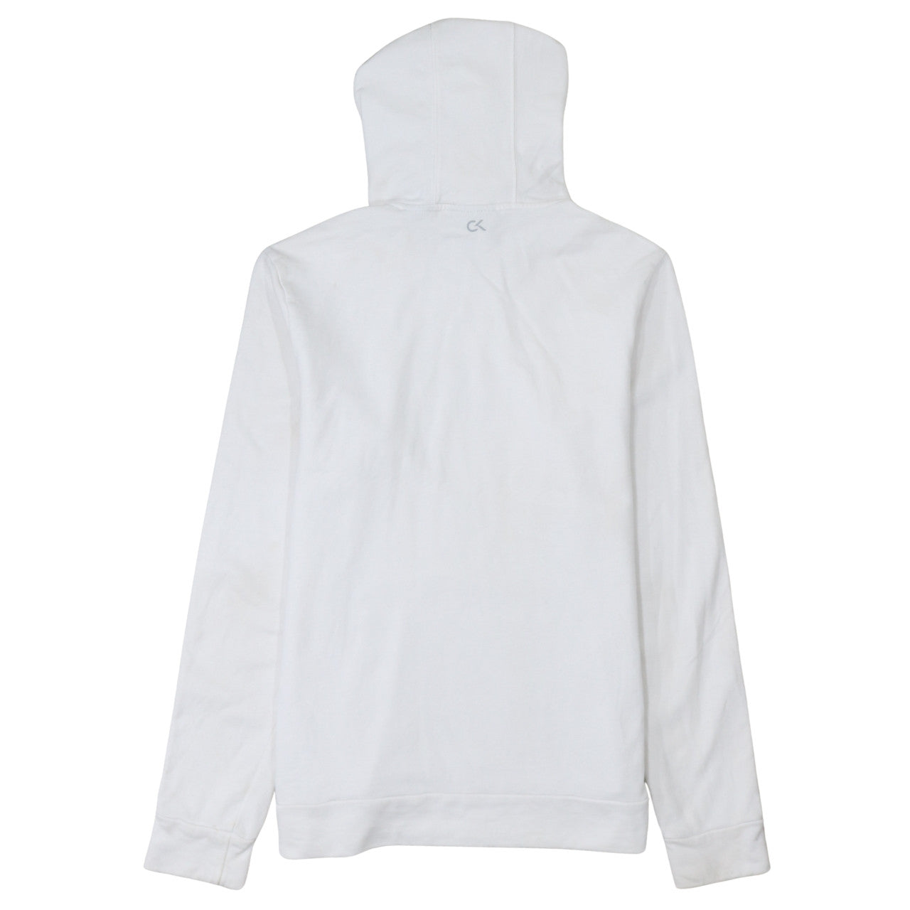 Calvin Klein Men’s White Pullover Hoodie Medium Logo Fleece