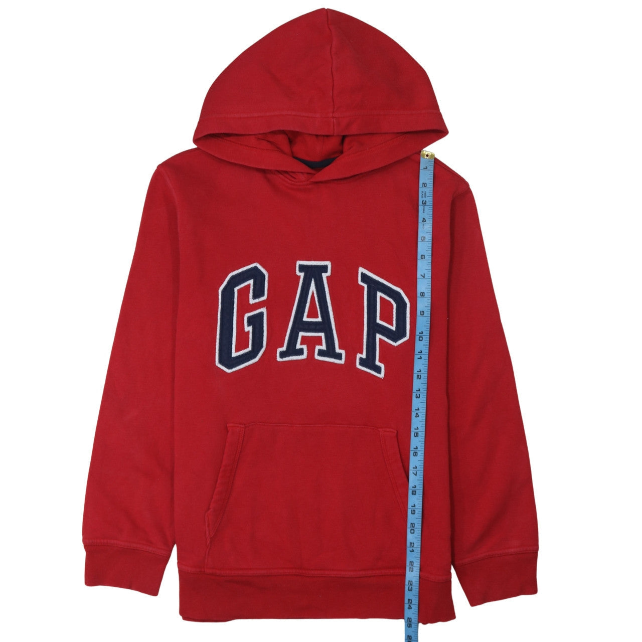 GAP Boys Red Pullover Hoodie Size 14-16 Cotton Blend Logo Sweatshirt