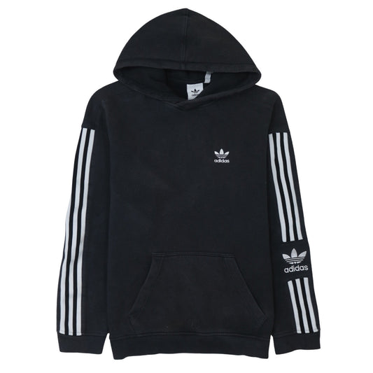 adidas Mens Black Pullover Hoodie Small Logo Fleece Sweatshirt