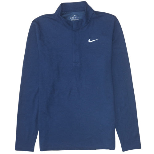 Nike Men's Blue Dri-FIT 1/4 Zip Long Sleeve Sweatshirt M