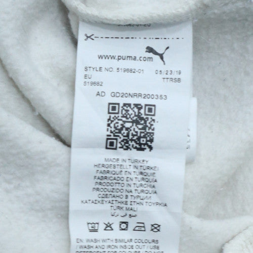 Puma Womens White Crew Neck Pullover Sweatshirt Size M Relaxed Fit