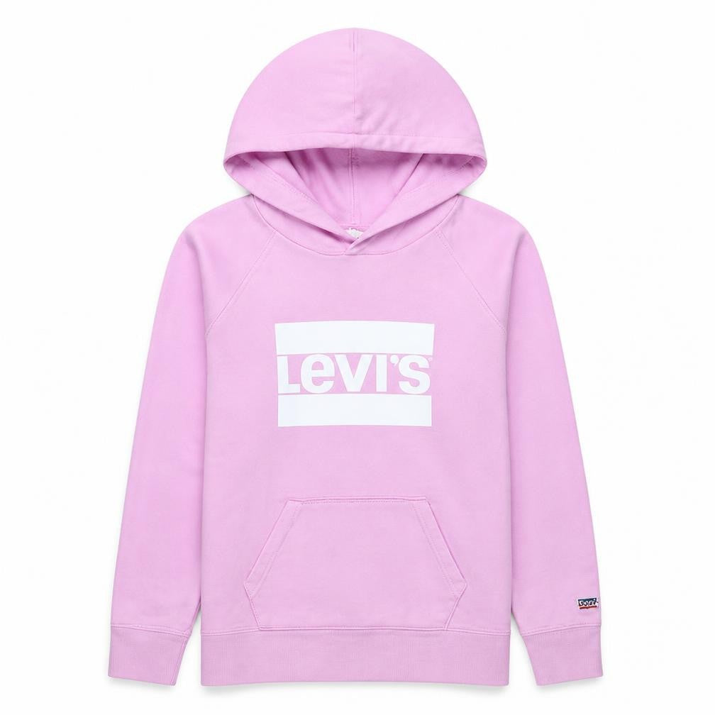 Levi's Women Pink Pullover Hoodie S Hooded Cotton Logo Sweatshirt