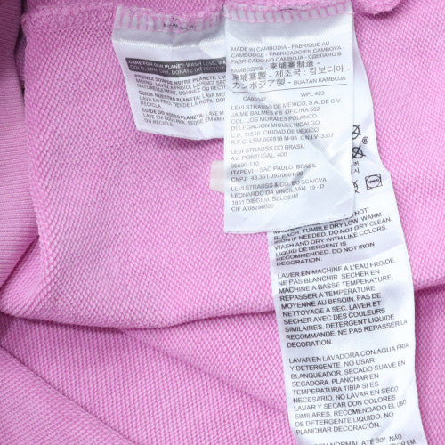 Levi's Women Pink Pullover Hoodie S Hooded Cotton Logo Sweatshirt