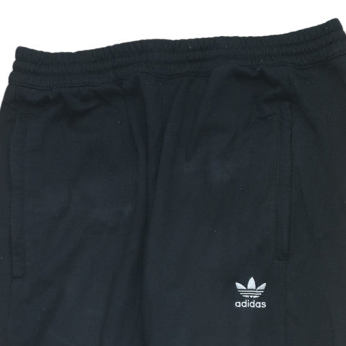 Adidas Mens Black Jogger Sweatpants L Elastic Waist Pockets Casual