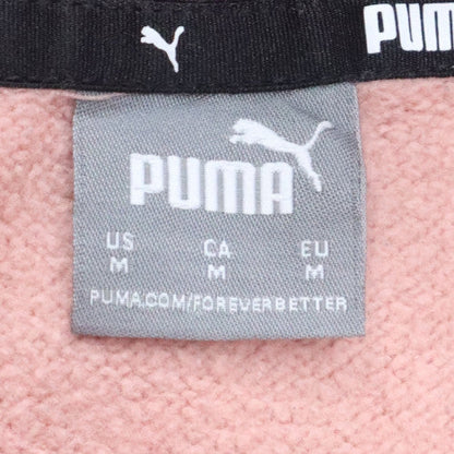 Additional view of Puma women’s pink pullover hoodie m logo hooded sweatshirt