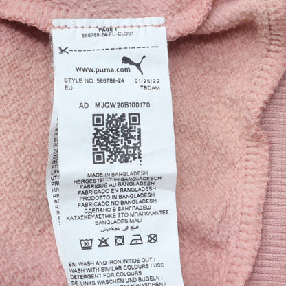 Additional view of Puma women’s pink pullover hoodie m logo hooded sweatshirt