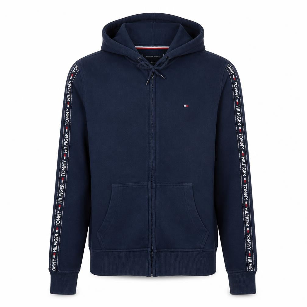 Tommy Hilfiger Men's Blue Full Zip Hoodie S Classic Logo Style