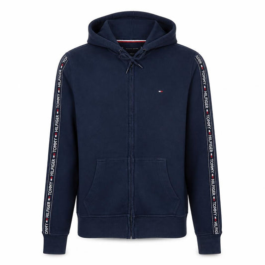 Tommy Hilfiger Men's Blue Full Zip Hoodie S Classic Logo Style