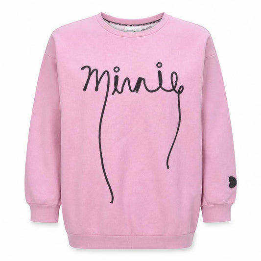 Disney Women Pink Minnie Sweatshirt XL Crew Neck Pullover