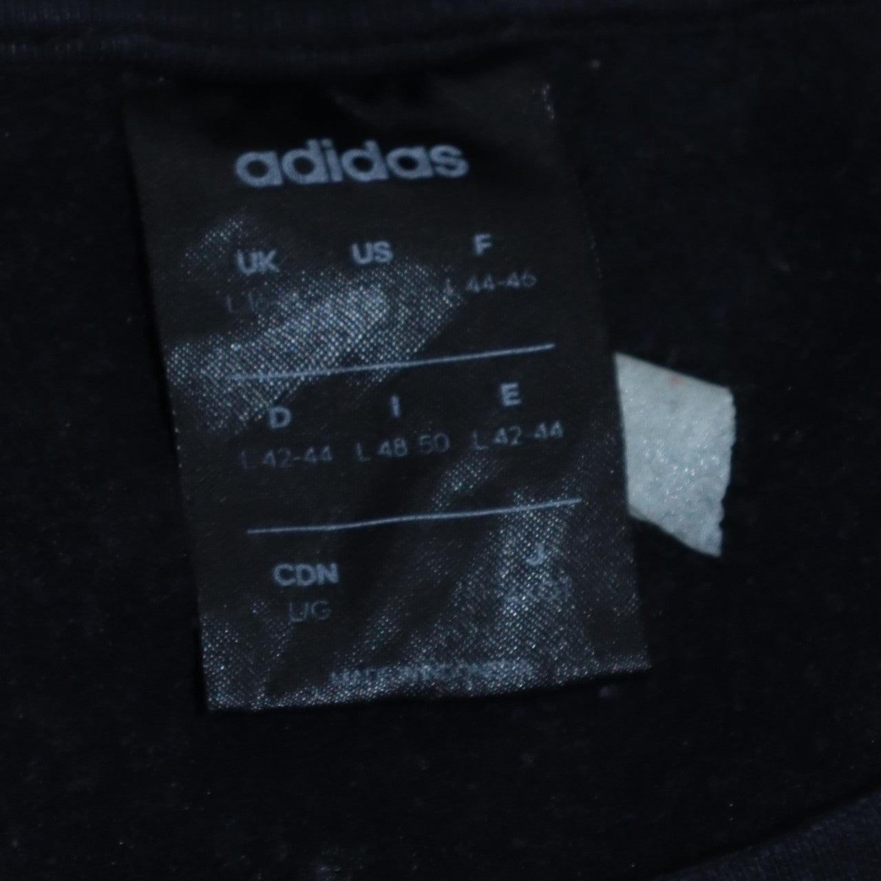 Adidas Women Black L Crew Neck Pullover Sweatshirt with Logo Stripes