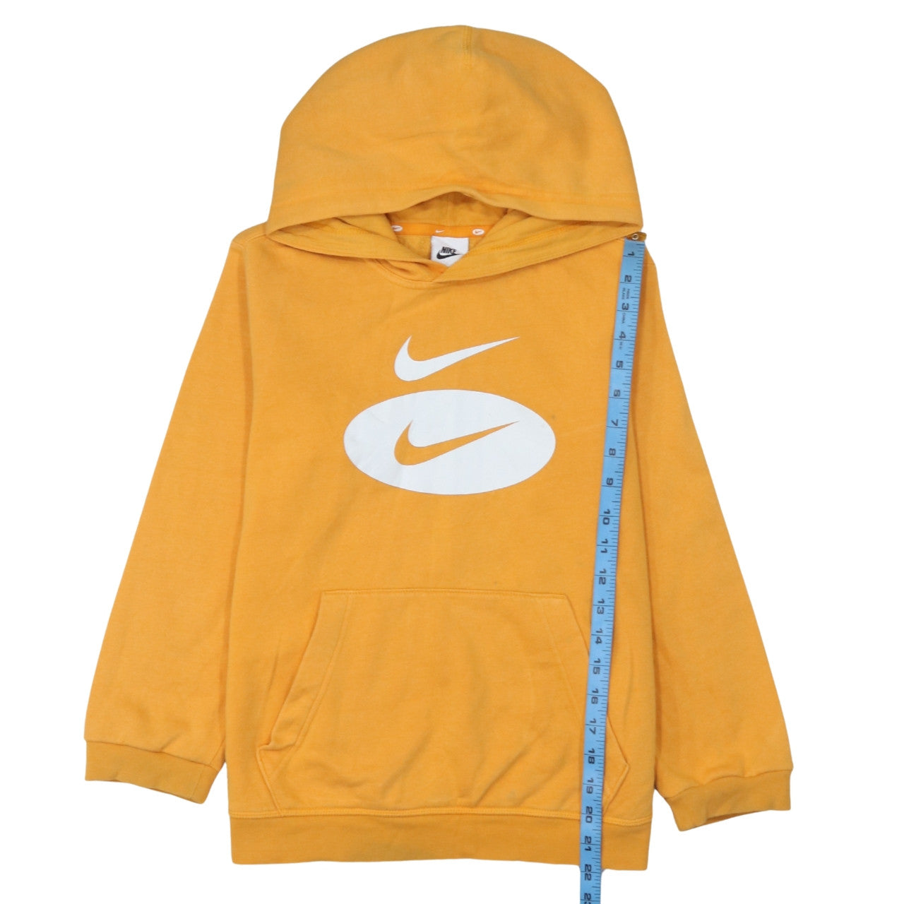 Nike Boys Orange Pullover Hoodie 13-14 Years Graphic Fleece Sweatshirt
