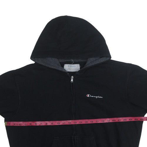 Champion Men's Black Full Zip Hoodie Sweatshirt Size L