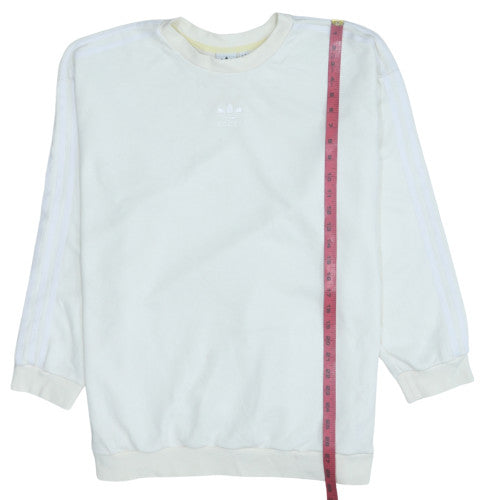 Adidas Womens White XL Crew Neck Pullover Sweatshirt
