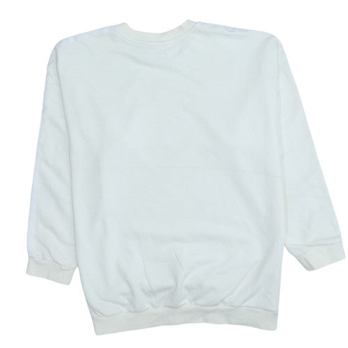 Adidas Womens White XL Crew Neck Pullover Sweatshirt
