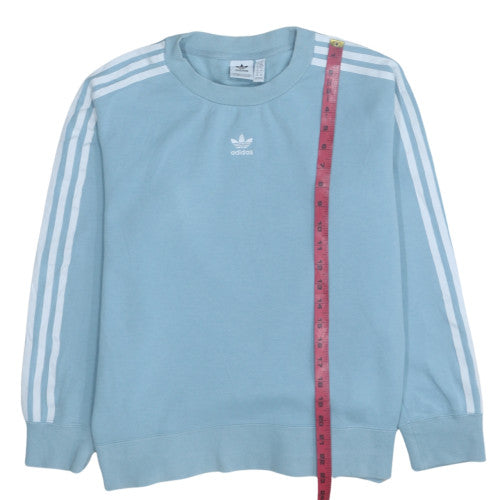 Adidas Women Blue Crew Neck Pullover Sweatshirt UK 6 Cotton Blend