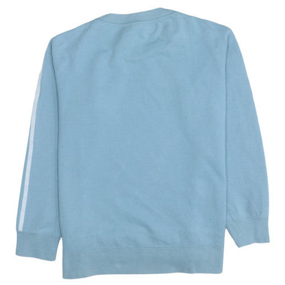 Brand and care label for Adidas Women Blue Crew Neck Pullover Sweatshirt UK 6 Cotton Blend