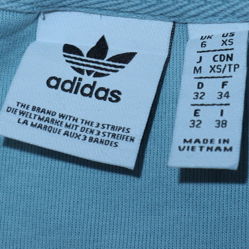 Adidas Women Blue Crew Neck Pullover Sweatshirt UK 6 Cotton Blend