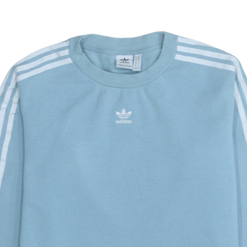 Adidas Women Blue Crew Neck Pullover Sweatshirt UK 6 Cotton Blend