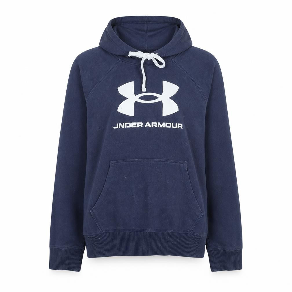 Under Armour Women Navy Hoodie Medium Pullover Logo Sportswear