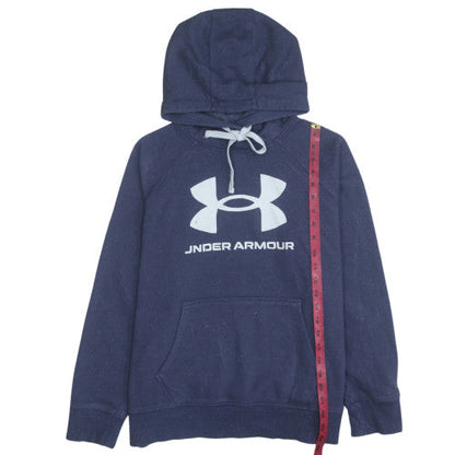 Under Armour Women Navy Hoodie Medium Pullover Logo Sportswear