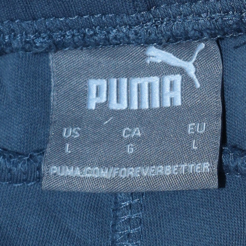 Puma Men Blue Jogger Sweatpants L Elastic Waist Tapered Fit Activewear