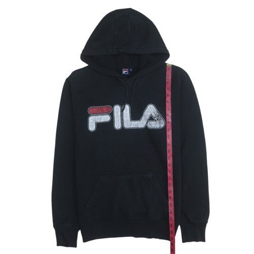 FILA Men's Black Small Pullover Hoodie with Logo Graphic