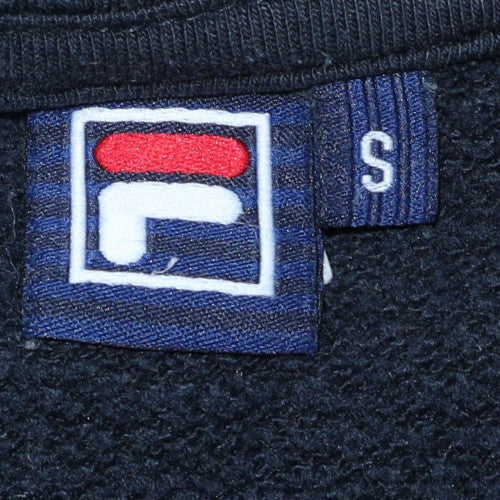 FILA Men's Black Small Pullover Hoodie with Logo Graphic