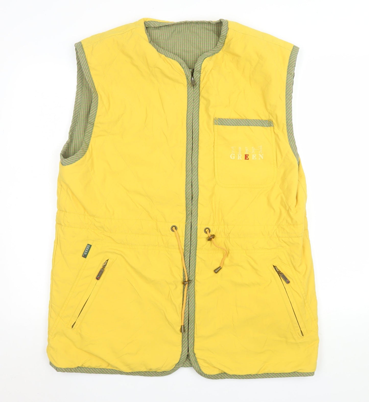 Red/Green Men's Yellow Polyamide Bodywarmer Waistcoat M