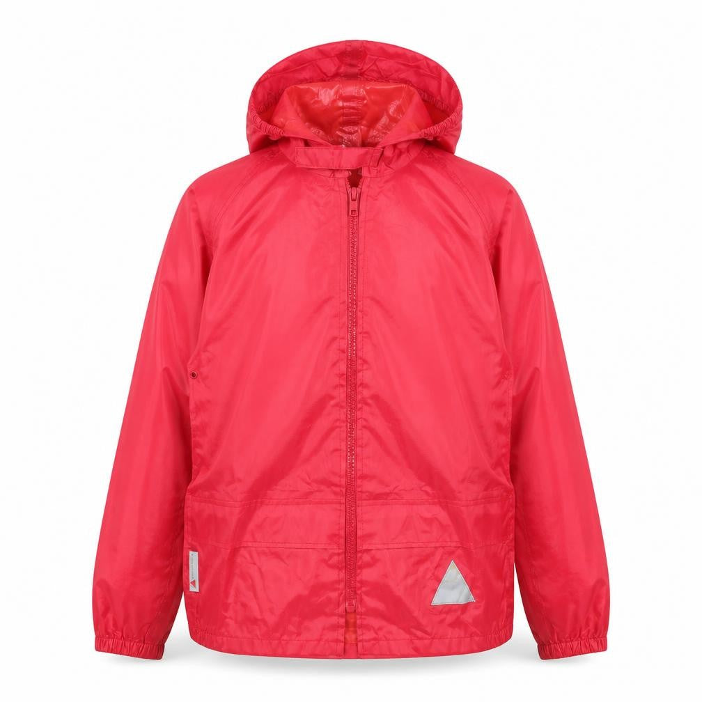 Result Girls Red Hooded Windbreaker Jacket 7-8 Years Water Resistant