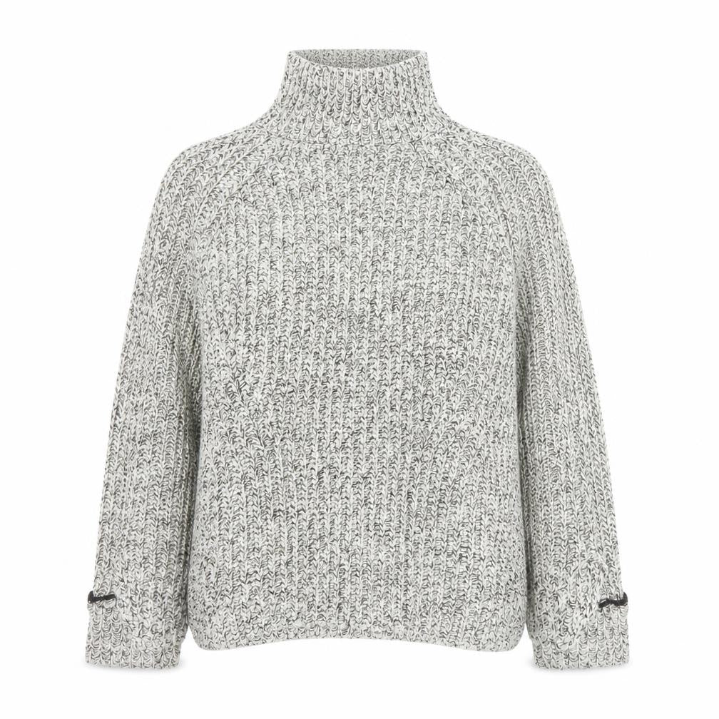 Topshop Women's Grey Roll Neck Chunky Knit Jumper Size 12