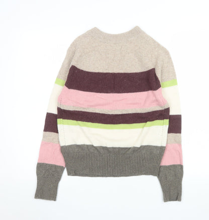 Next Women's Multicoloured Striped Lambswool Jumper XS