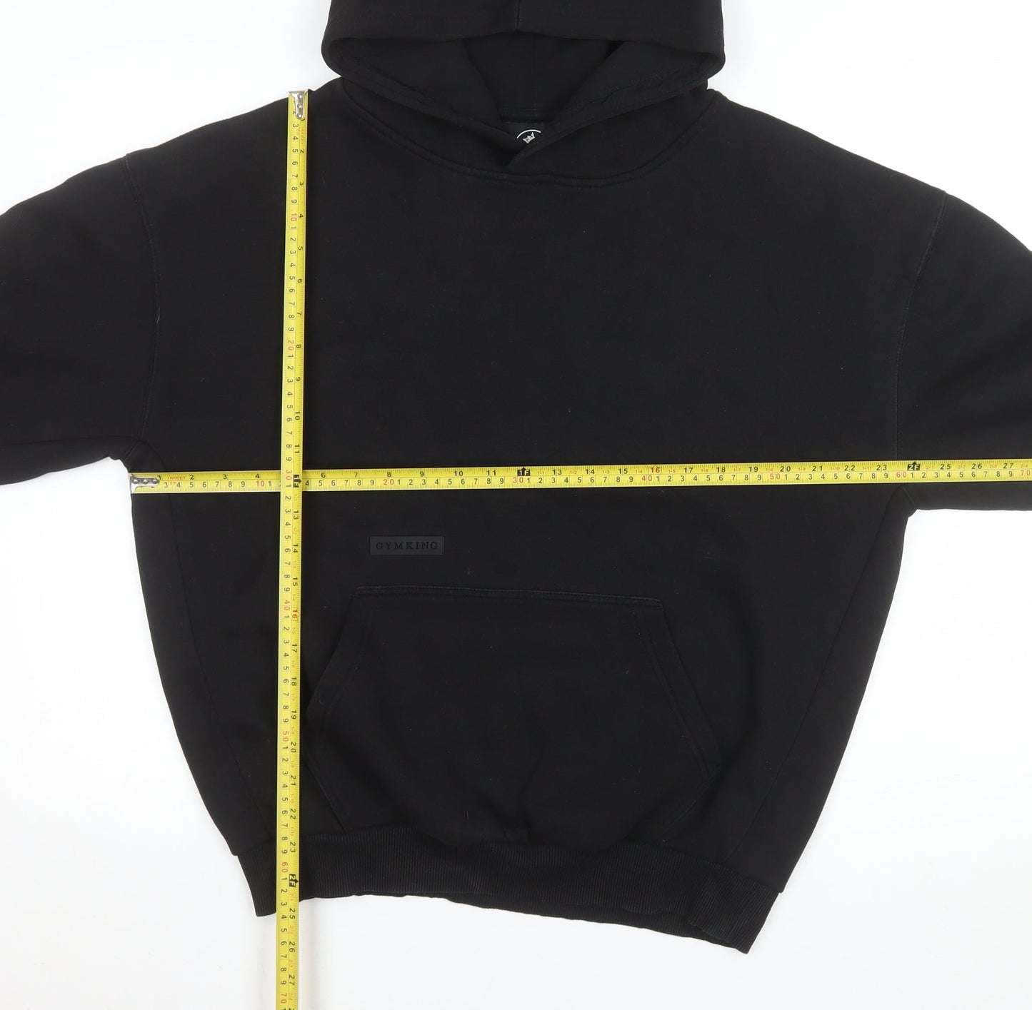Gym King Men's Black Pullover Hoodie L Regular Fit Fleece