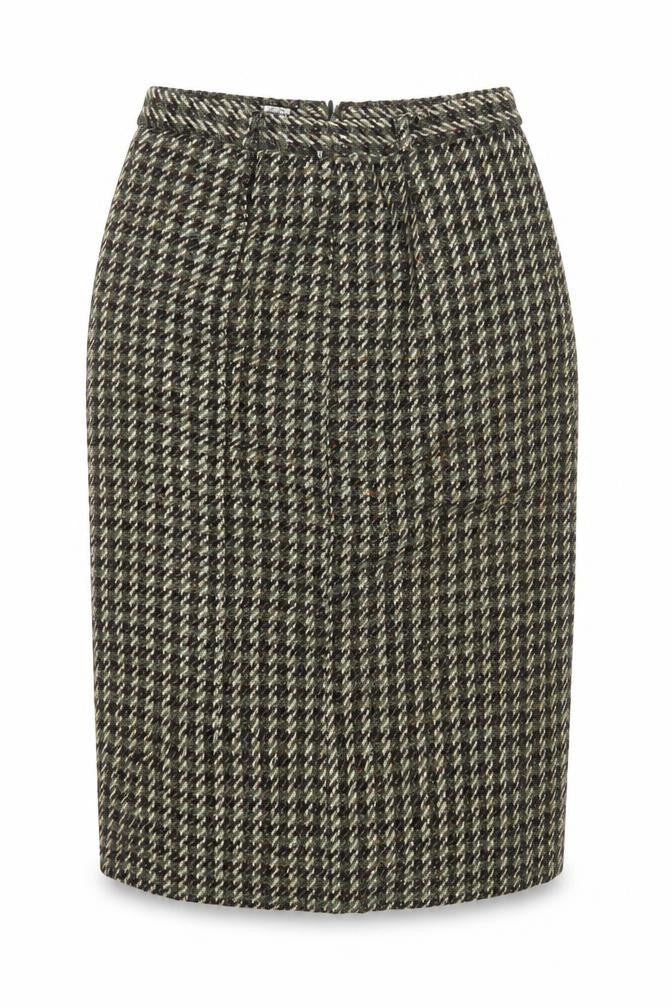 Jobis Women Grey Wool Tweed Midi Pencil Skirt Size 16