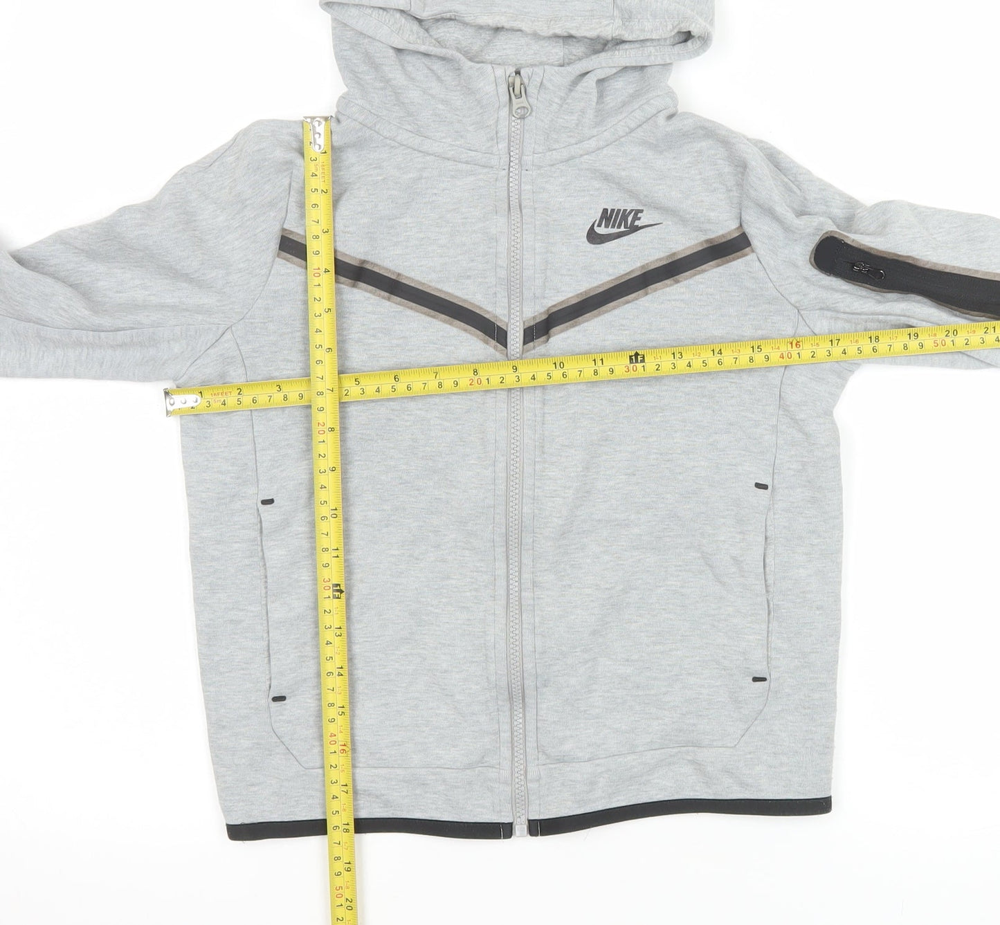 Nike Boys Grey Hooded Tech Fleece Track Jacket M 11-12 Years