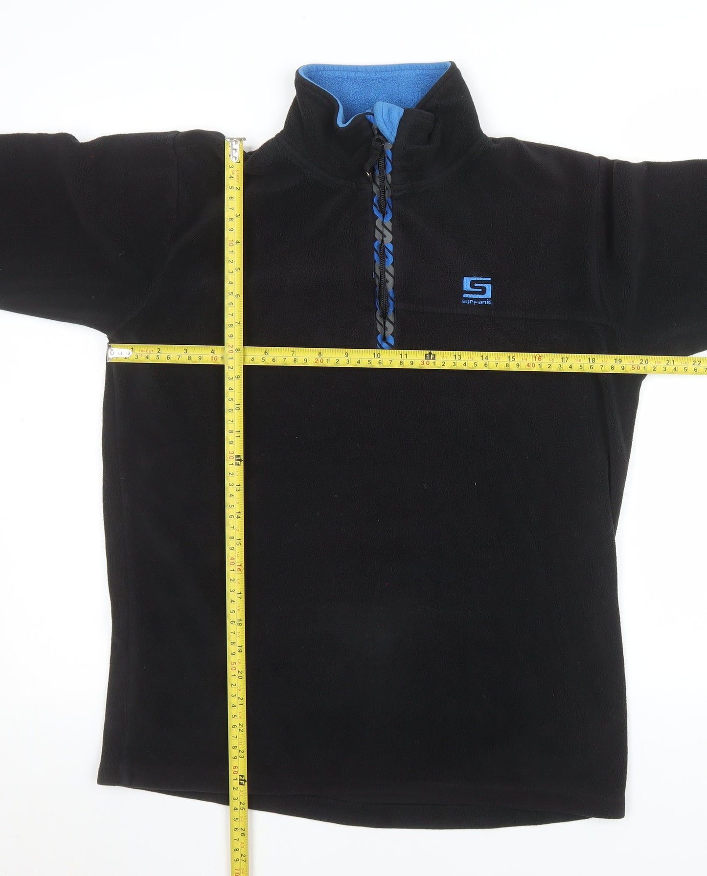 Surfanic Men's Black Fleece 1/4 Zip Pullover Sweatshirt M