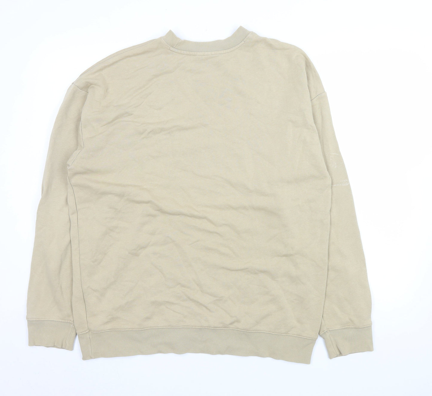 Adidas Men Beige 3XL Crew Neck Pullover Sweatshirt