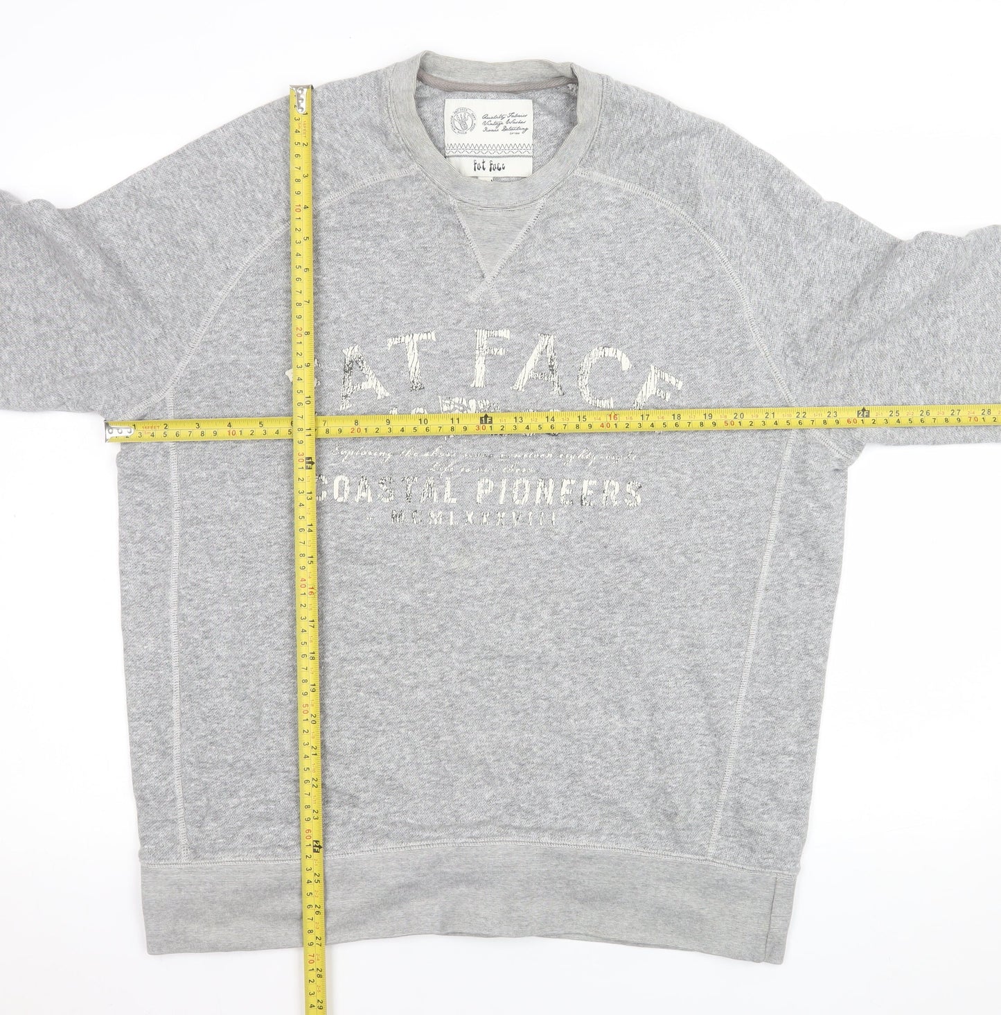 Fat Face Men's Grey Cotton Crew Neck Sweatshirt L