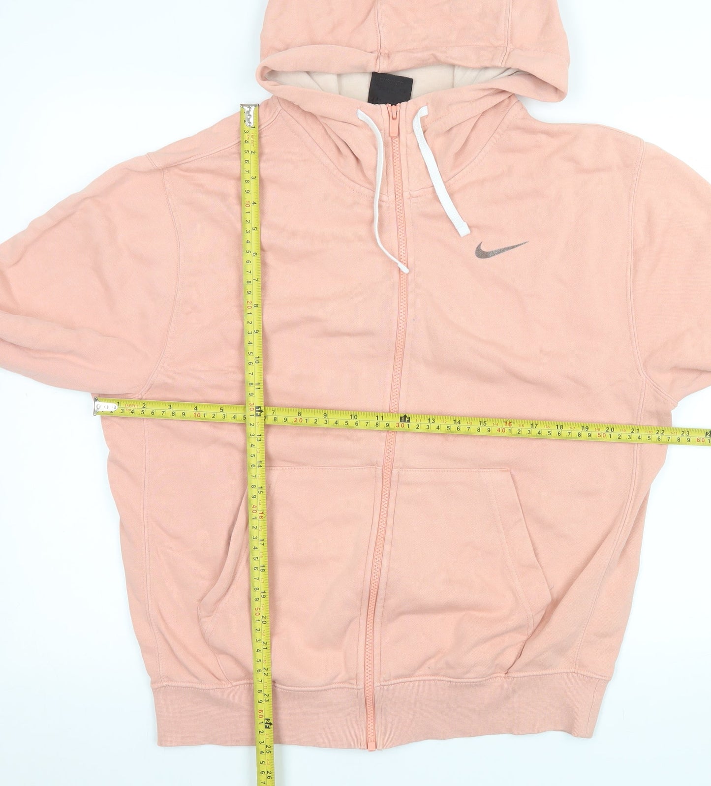 Nike Womens Pink Full Zip Hooded Jacket Size S Casual Cotton