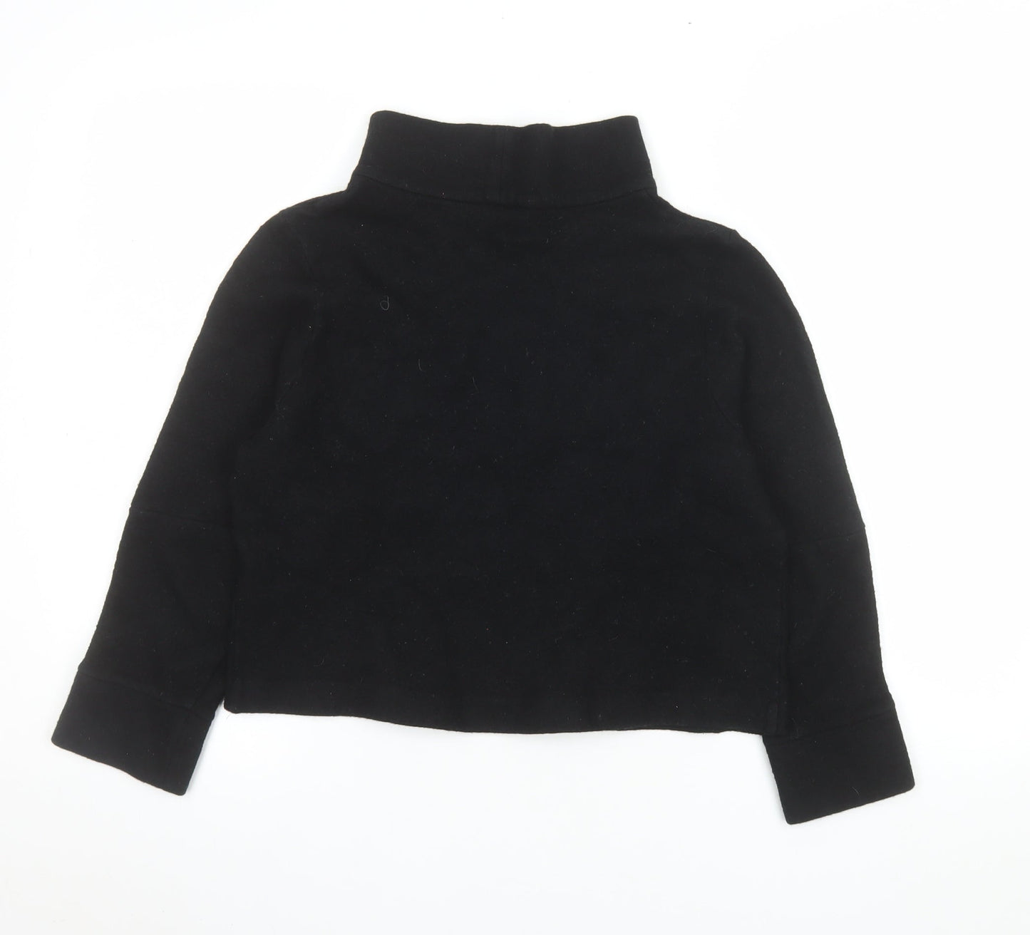 COS Womens Black Wool Blend Long Sleeve Mock Neck Pullover Sweatshirt Size S