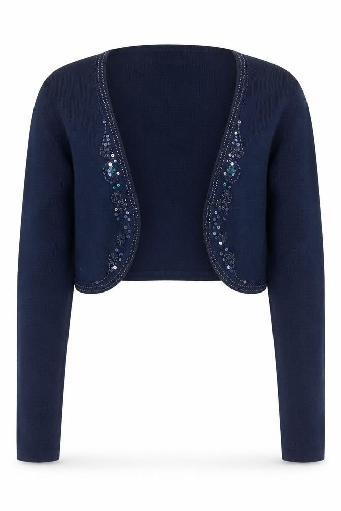 Florence + Fred Women Blue Beaded Sequin Cardigan Size 14